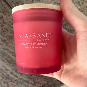 Strawberry Mimosa Soy Wax Candle - Red